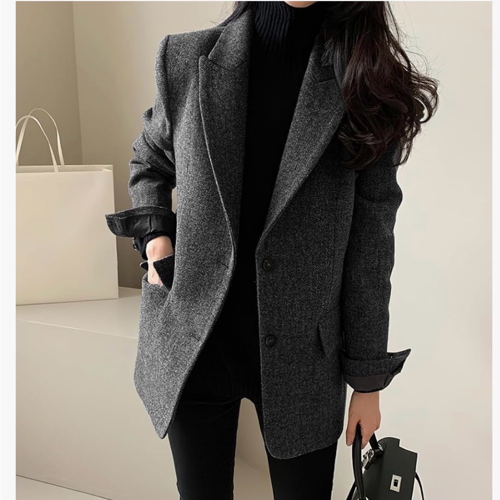 Wool / Poly Blend Oversized Blazer